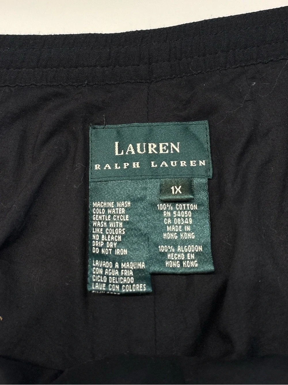 Lauren Ralph Lauren Vintage Black Handkerchief Skirt with Embroidered Hem